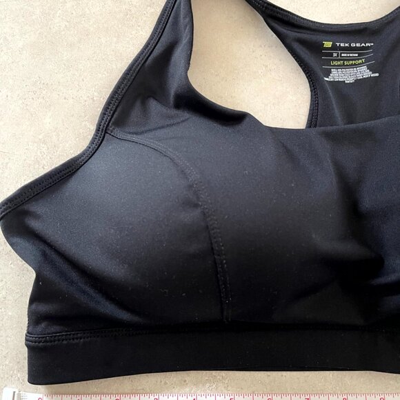 Tek Gear Black Padded Sports Bra - Light Support - Size 3X - Picture 4 of 6